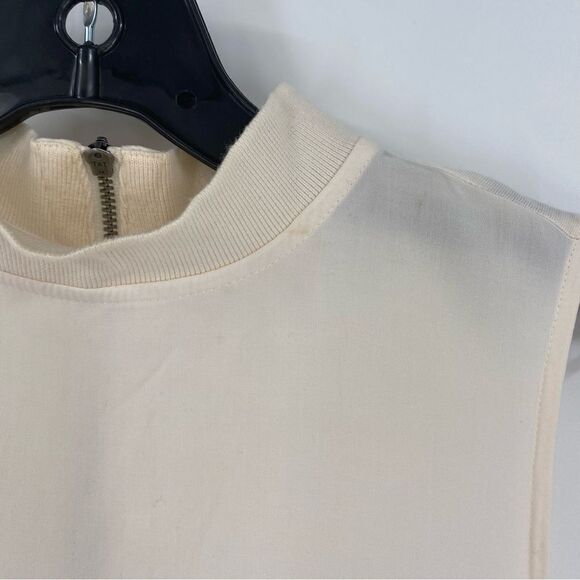 LOFT Women’s High Mock Neck Sleeveless Cream Blouse size S - Picture 3 of 5